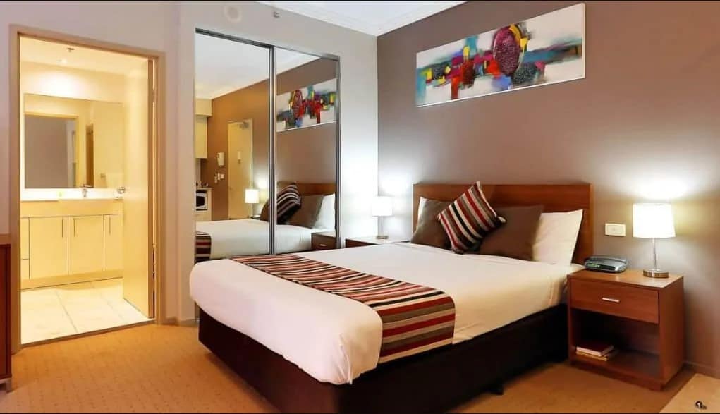 Clean apartment room for two pax at APX Hotels Apartments the best value hotel in Sydney CBD NSW Australia | World Square | Darling Harbour | Parramatta