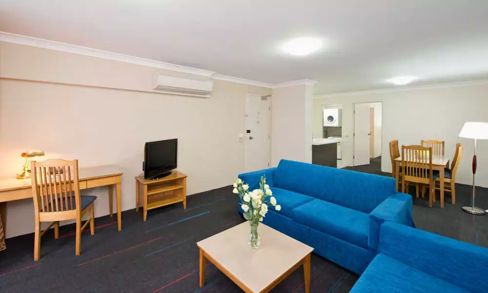 APX Hotels Apartments Parramatta comfortable and affordable living and dining area accommodation in Parramatta CBD Australia