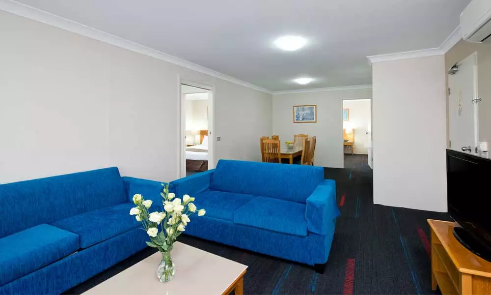APX Hotels Apartments Parramatta comfortable and affordable three bedroom living area accommodation in Parramatta CBD Australia