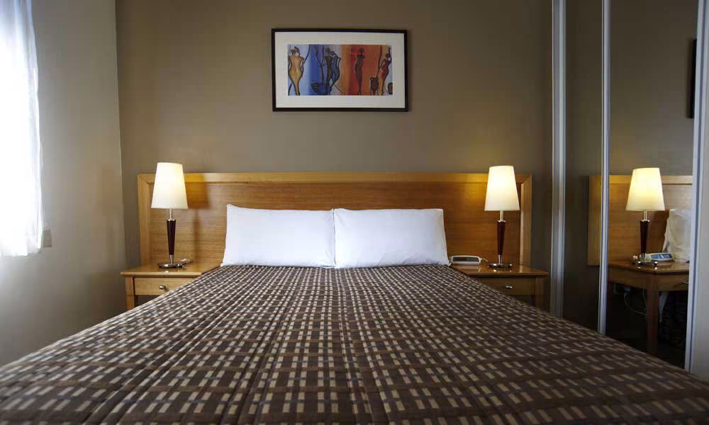 APX Hotels Apartments Parramatta has an comfortable standard bedroom accommodation in Parramatta CBD Australia