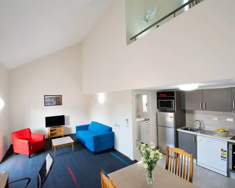 APX Parramatta has a comfortable loft type living room in Parramatta CBD Australia