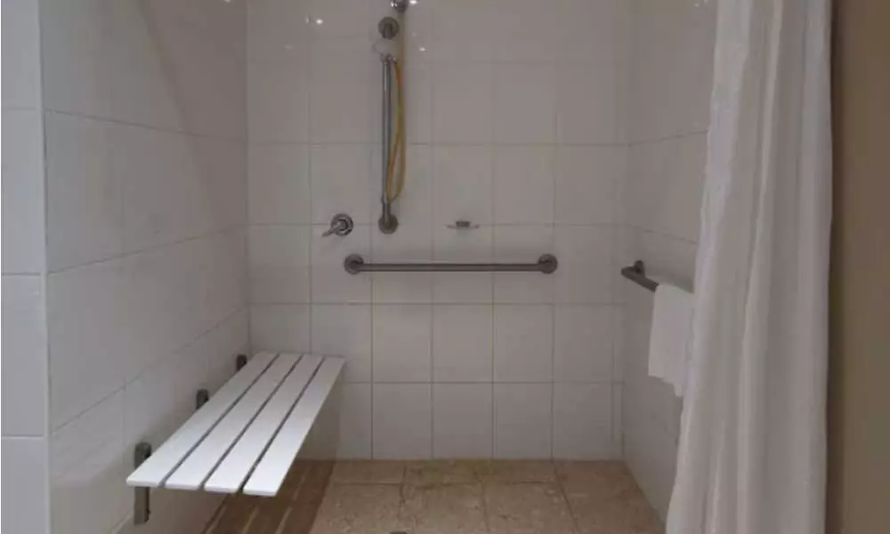 APX Darling Harbour spacious accessible apartment bathroom and shower in Sydney CBD Australia