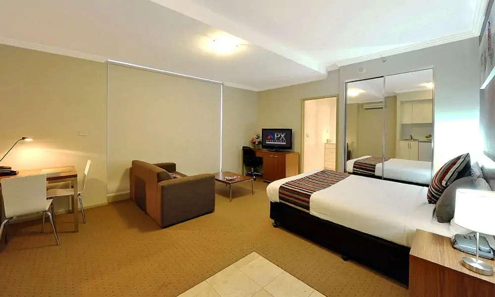 APX Darling Harbour spacious standard studio apartment accommodation in Sydney Australia