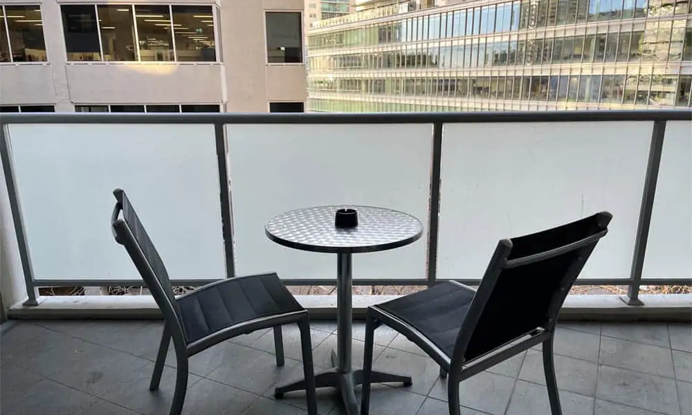 APX Hotels Apartments relaxed and comfortable studio apartments accommodation balcony in APX World Square Sydney Australia