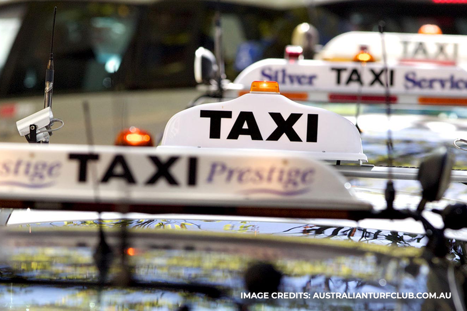 Taxis enter Rosehill Gardens Racecourse through the Grand Avenue gates | going to Rosehill Gardens Racecourse | NSW, Australia | APX Parramatta