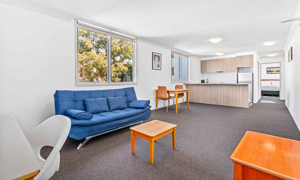 APX Hotels Apartments Parramatta has an affordable standard 1 bedroom with kitchenette and dining are | accommodation in Parramatta CBD Australia