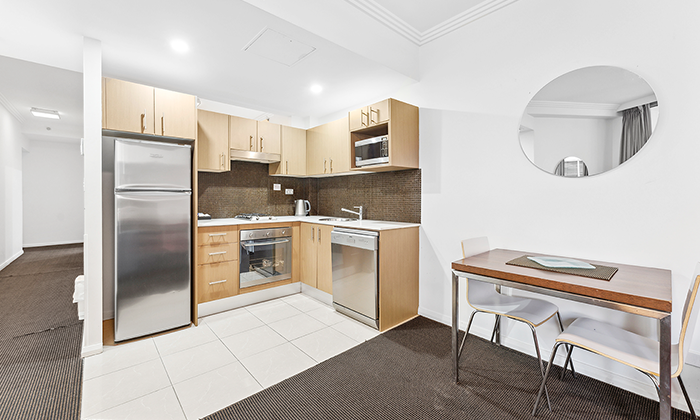 APX World Square | kitchenette in apartment hotel | Sydney, Australia