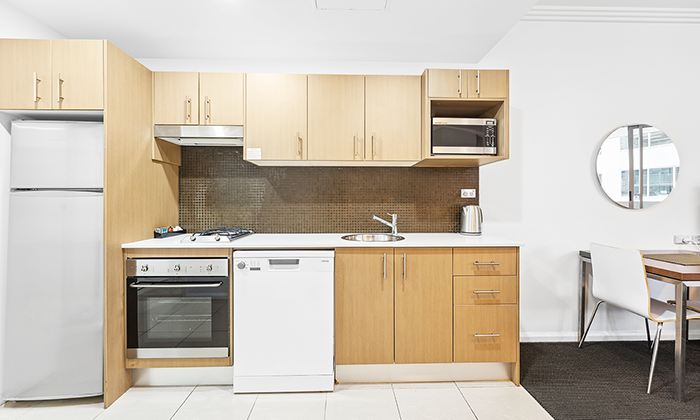 kitchen in hotel apartment | Sydney hotels | APX World Square | Sydney CBD