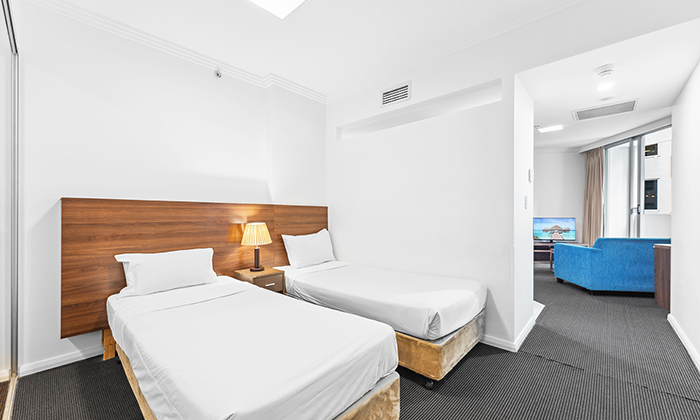 Twin beds | Executive Twin Studio | Standard Two Bedroom | APX World Square | Sydney hotels
