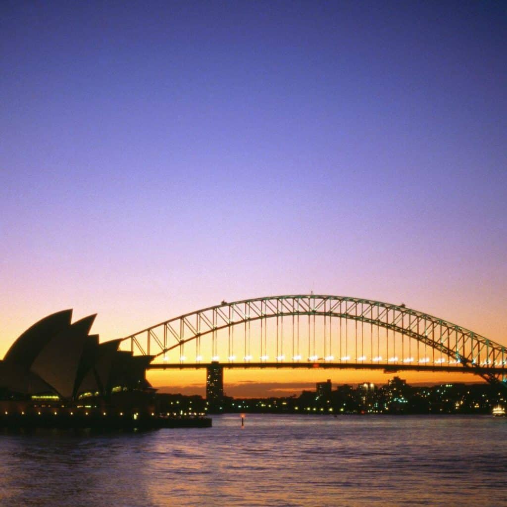 Darling Harbour Sydney waterfront evening