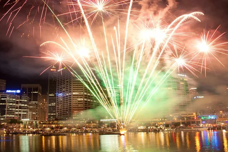 Darling Harbour view of fireworks attactions in APX Hotels Apartments Darling Harbour Sydney Australia